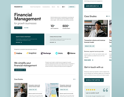 B2B Financial Management Website | UX/UI Design case study clean design finance financial fintech modern design reviews stats ui ux website design