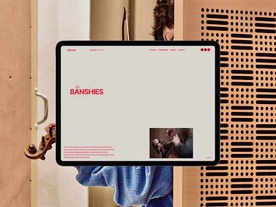 The Banshies [Random Selection] art direction behance classical music composition design development figma interaction layout mobile motion design motion graphics typography ui uidesign web design webdesign webflow website website design