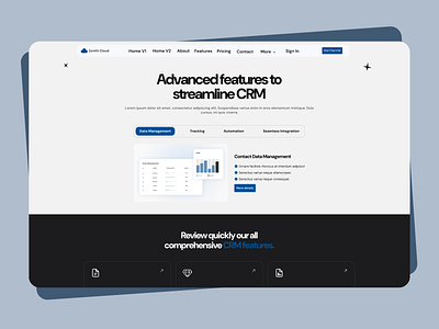 Zenith Cloud - Features Page Design analytics b2b clean crm design features page landing page management modern saas saas design saas website saas website design simple startup template ui ux web design webflow