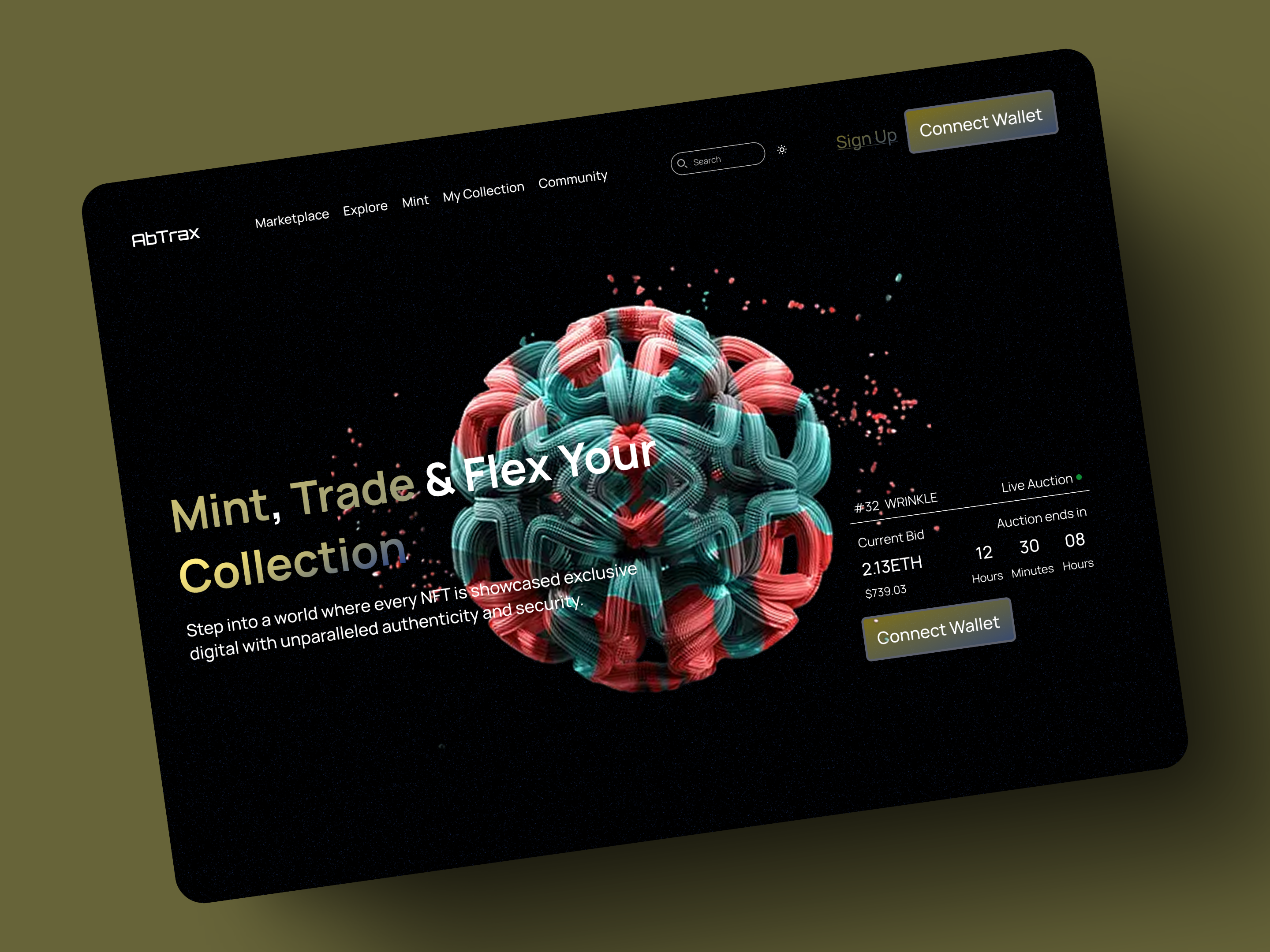 NFT hero section Web Design graphic design ui