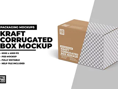 Kraft Corrugated Box Mockup box mockup box template cardboard carton corrugated factory flute kraft corrugated box mockup kraft paper mockup manufacturer mockup packaging paper box mockup product shipping storage template