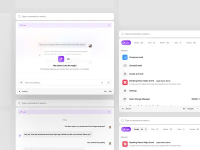 MailMind - Command Menu action menu ai ai chat chat bot clean cmd k cmdk command command k command menu design mail menu minimal search search bar search menu ui ui design ux