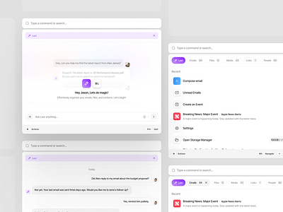 MailMind - Command Menu action menu ai ai chat chat bot clean cmd k cmdk command command k command menu design mail menu minimal search search bar search menu ui ui design ux