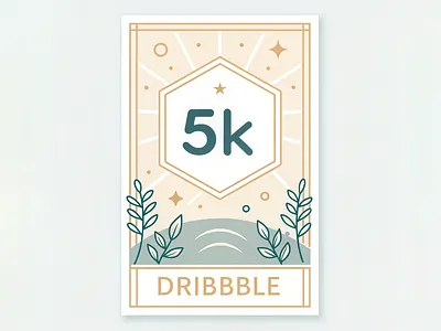 5k dribbble followers milestone 5k design followers graphic design milestone minimal modern poster ui ux