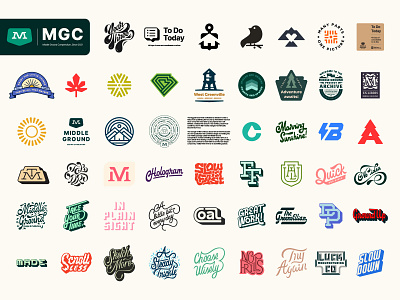 Middle Ground Compendium Year Three badges branding icon lettering middle ground middle ground made mikey hayes type