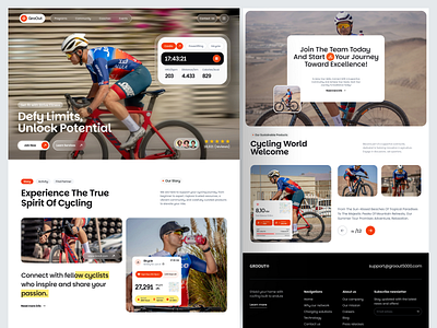 GroOut - Community Membership app bicycle community design framer health landing media membership page social sport tracker ui ux web webflow website wordprees