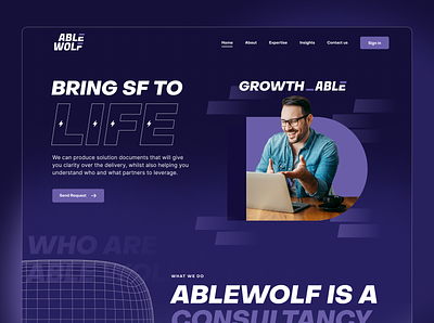 Ablewolf Design and Build branding business consultant design illustration internet landing page lottie mobile modern ui webflow