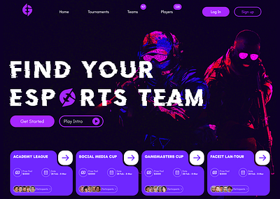 eSports Gaming Landing Page - #003 branding dailyui figma graphic design ui