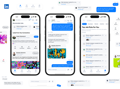 🎨 LinkedIn Redesign – A Fresh Take on Job Searching & Networkin 3d animation branding graphic design linkedin logo motion graphics redesign ui