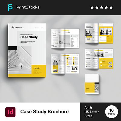 Case Study Brochure Template 16 pages annual report brochure business brochure business case study case study case study brochure clean design company profile design portfolio graphic design indesign layout minimal design new portfolio design print template