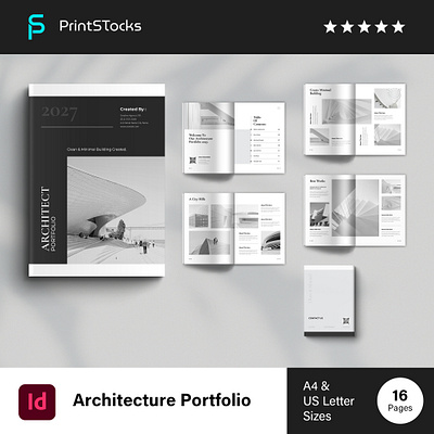 Architecture Portfolio Template architect architecture architecture brochure architecture portfolio branding brochure corporate corporate architect design graphic design minimal minimalist portfolio portfolio design print template