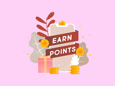 Rewards App Illustration – Earn Points Concept app brand colour uxui