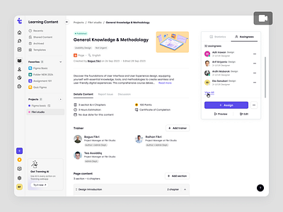 Trenning - Assignee Management for SaaS LMS animation assignee management course education education platform knowledge base learning management system lms online course product design saas saas design school student team training ui ux web app web design wiki