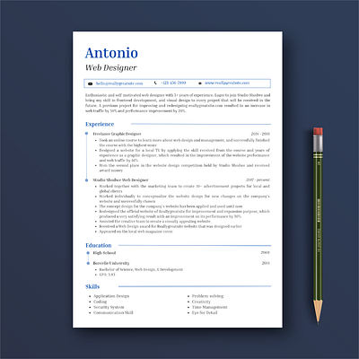 Resume graphic design