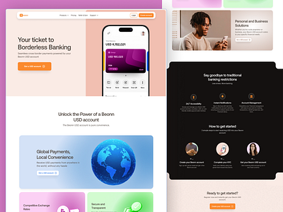 Beonn - Products page africans cross border payment solution fintech freelancer payment payment facilitator payment processor saas ui ux usd web design