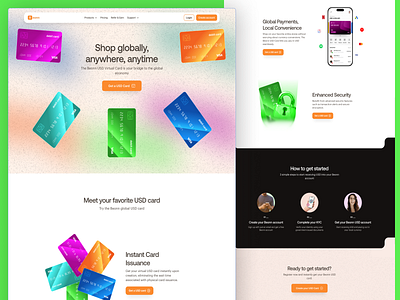 Beonn - Virtual Card Page africans cross border payment solution fintech freelancer payment payment facilitator payment processor saas ui ux usd web design