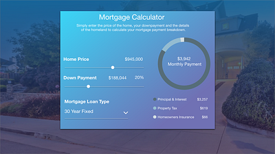 Home Mortgage Calculator 100daydesign calculator design product ui