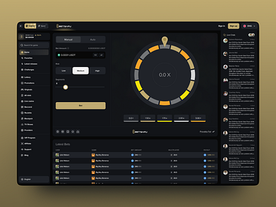 Casino Gambling - Lucky Wheel animation betting casino casino online casino web crypto game dashboard gambling gambling design gambling ui game game design igaming in house games lucky wheel originals spin web game web3 wheel