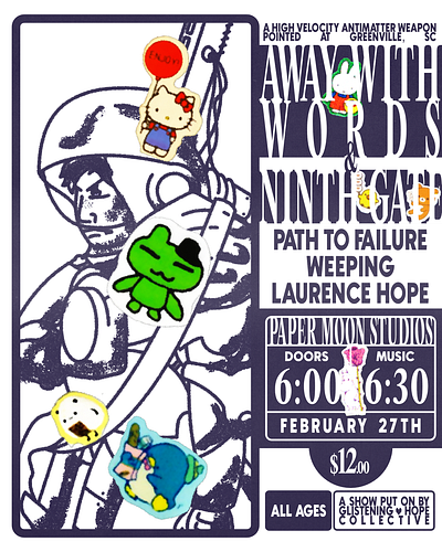 away with words Greenville Show Flyer 2 flyer graphic design illustration