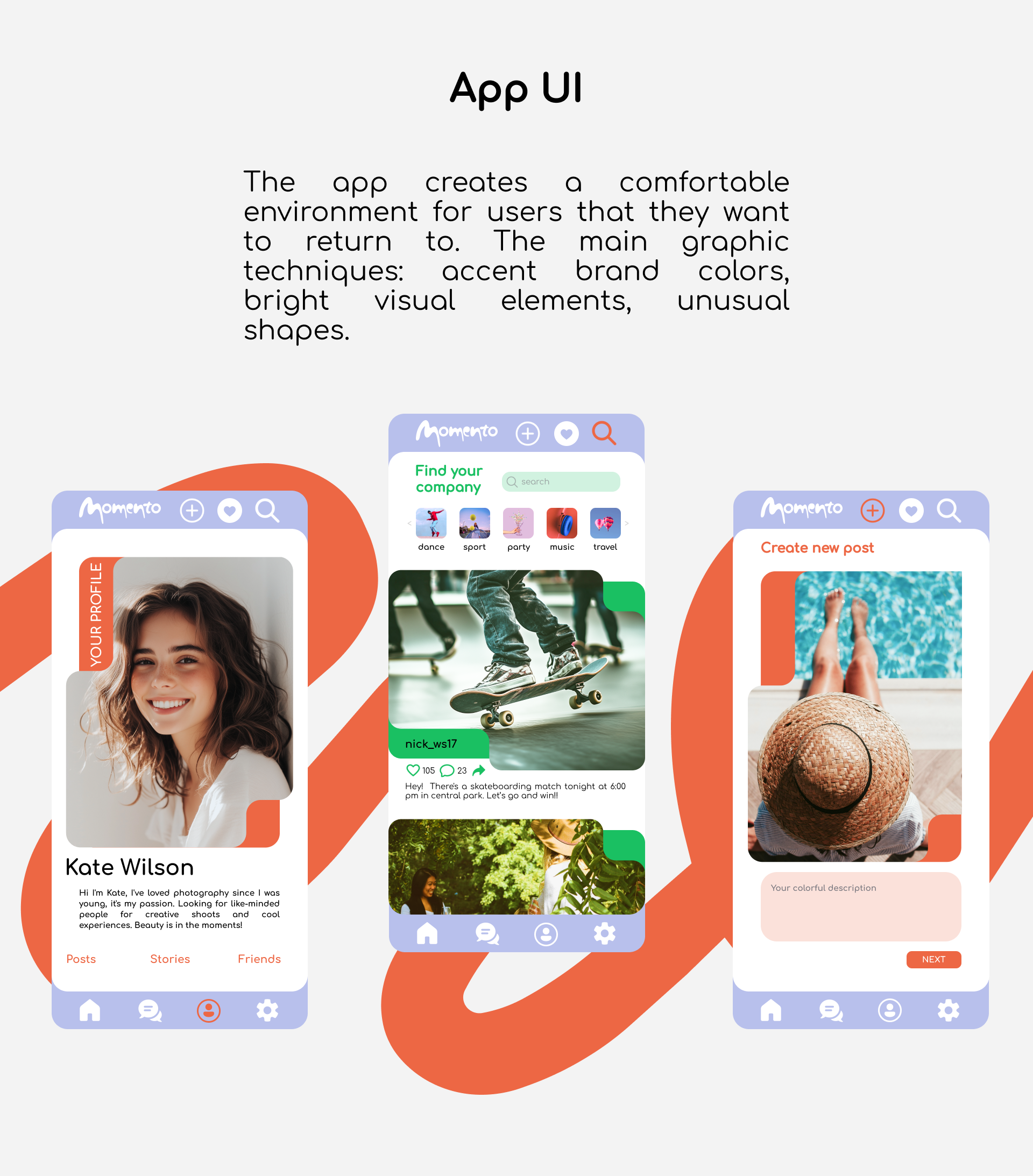 Brand Identity for Social Media || Momento animation app design brand design brand design mockup brand identity branding graphic design logo social media app social media design social media post ui ui design web design