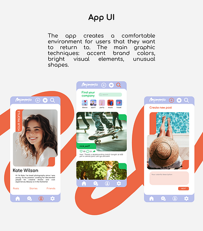 Brand Identity for Social Media || Momento animation app design brand design brand design mockup brand identity branding graphic design logo social media app social media design social media post ui ui design web design