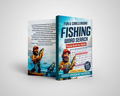 Fishing word search book cover amazon kdp amazon kdp book book cover book design design graphic design illustration interiror kdp cover