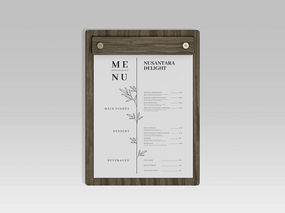 Nusantara Delight Simple Menu branding design graphic design menu menu design simple menu typography