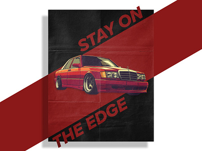 Poster "Stay on the Edge" graphic design poster poster design red color retro vector