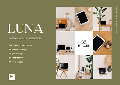 MOCKUP COLLECTION LUNA designer graphic designer imac imac mockup ipad mockup iphone macbook macbook mockup minimalistic mockup photoshop realistic realistic mockup webdesigner website