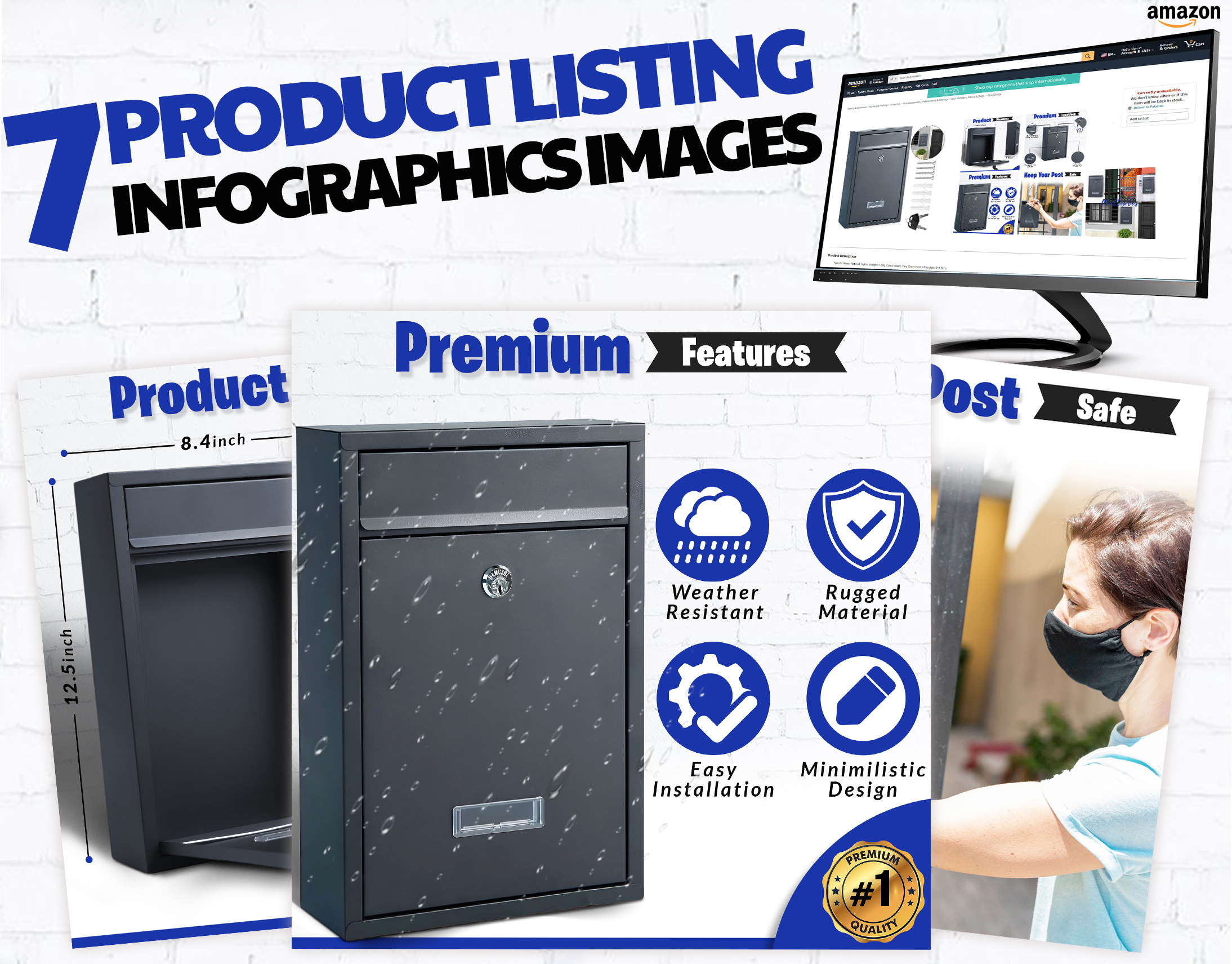 Mail Box a content amazon amazon listing ebc graphic design infographic infographic images listing listing images product design product listing