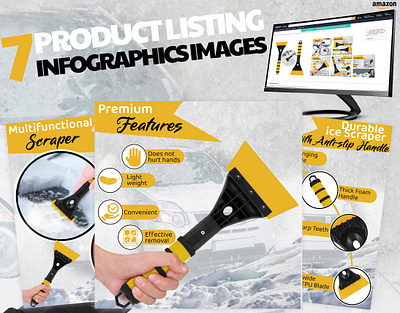 Snow Scrapper a content amazon amazon listing ebc graphic design infographic listing listing images product design product listing