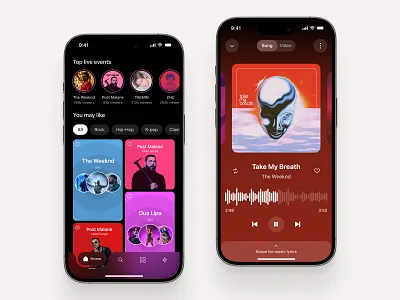 Music app — UI exploration app branding clean design ios minimal mobile music player ui user experience user interface ux