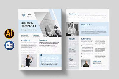 Case Study Template agency ai annual report best case study blue booklet business case study case study brochure creative design editorial marketing poster professional report study vector vector case study