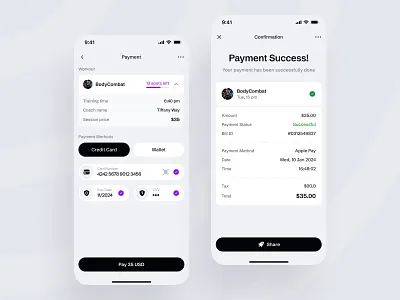 Fitness App - iOS Payment Confirm UI branding clean confirmation design fitness ios mobile payment product startup ui ux