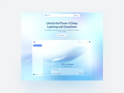 Deepseek — Redesign clean deepseek deepseek landing page deepseek redesign design figma figma design header interface landing page minimal ui ui design uiux uiux design webdesign website