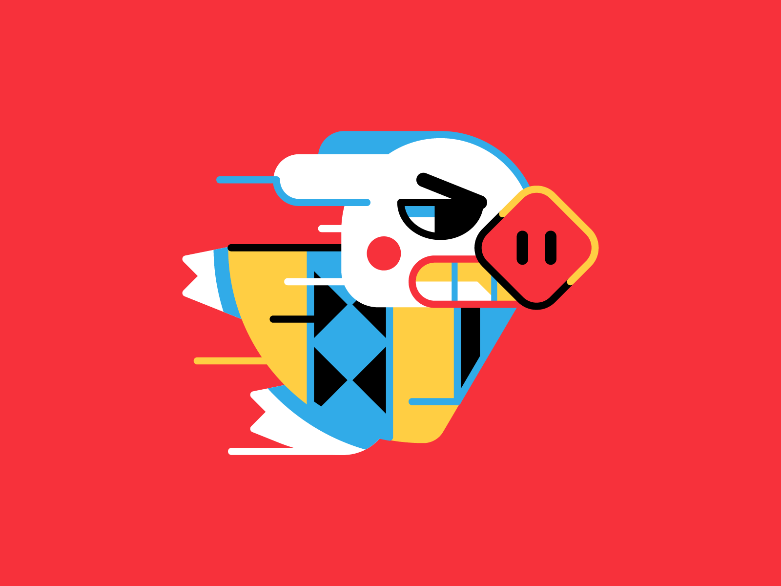 Diario Diario 06 - 60 blue design geometric happy illustration pig red ui vector yellow