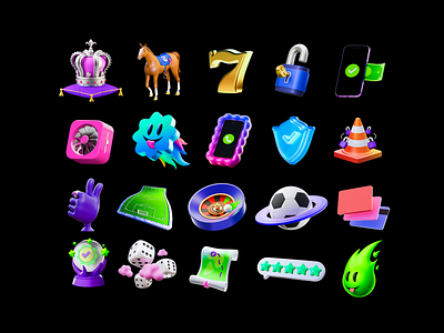 Leveling Up with Midnite!✨ 3dart 3dball 3ddesign 3dicon 3dillustrations branding casino dice horse icons soccer ui