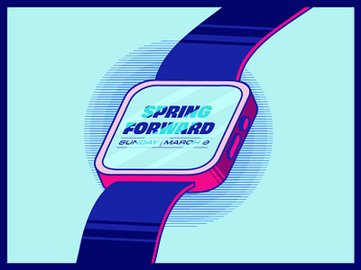 Spring Forward church church branding fun illustration time vibrant watch