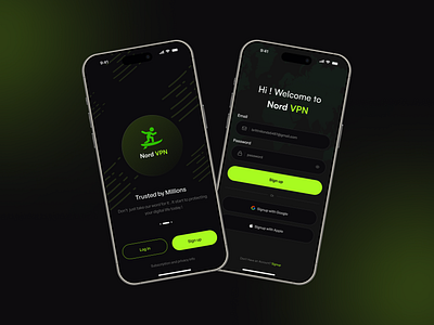 VPN | Onboarding ,Login,Sign Up brawser button connect connecting creative dark design disconnect mobile mobile app network privacy proxy security server trend ui uidesign uiux vpn