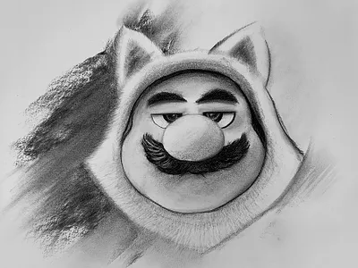 Super Cat Mario in Charcoal art arte cat mario charcoal charcoal drawing desenho dibujo drawing