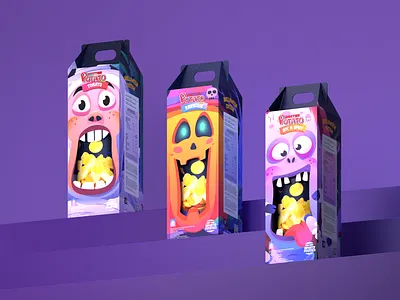 Mr. Potato Halloween Edition: Indonesian Ghosts Take Over! 3d 3d art 3d character 3d design animation branding character fb food ghost helloween illustration kids packaging product scary