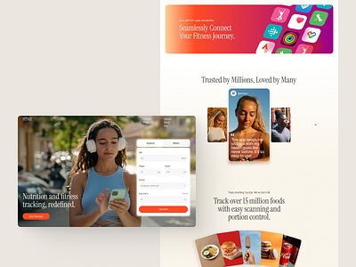 Health & Fitness Website Design calories card clean fitness fitness website framer gym health health fitness healthy home page landing landing page ui web web design web designer webflow website website design
