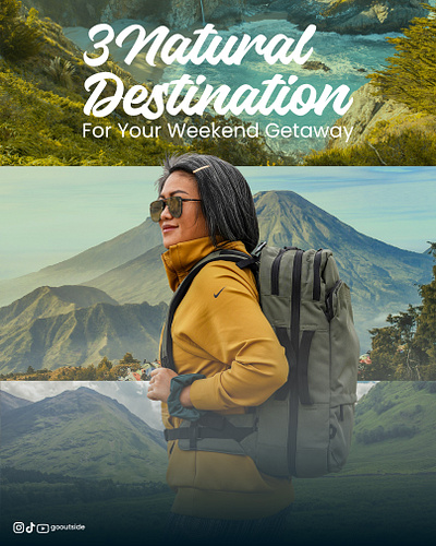 Weekend Destination feed Instagram branding design destination feed graphic design illustration inspiration landscape logo minimalist nature refrensi social media ui vector weekend