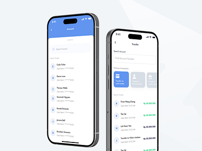 Zaps Fintech App - Transfer Page and Account Page clean ui design fintech app mobile fintech product design product fintech transaction transfer ui ui design uiux uiux design web design