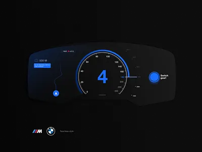 The BMW M Dashboard after effects animation bmw branding car car interface dashboard design digital eco system interaction interface interior m speed style ui