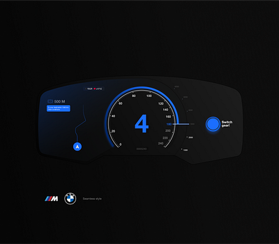 The BMW M Dashboard after effects animation bmw branding car car interface dashboard design digital eco system interaction interface interior m speed style ui