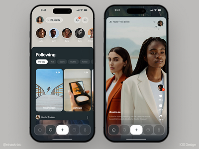Social Media - Mobile app app blog communication design ios mobile post profile reels saas shorts social social media social network startup tiktok ui user experience user interface ux