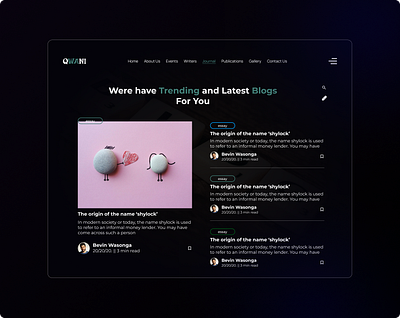 Blogs Page blogs blogs page dark theme trending blogs
