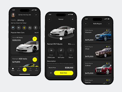 Luxury Car Mobile App app design auto booking car car app car buy car buying car selling car store ios app mobile mobile app online store product design smart car