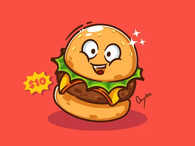 Burger Time! 🍔 - Meat Meal & More art burger creative drink fast food food hamburger ill illustration vector